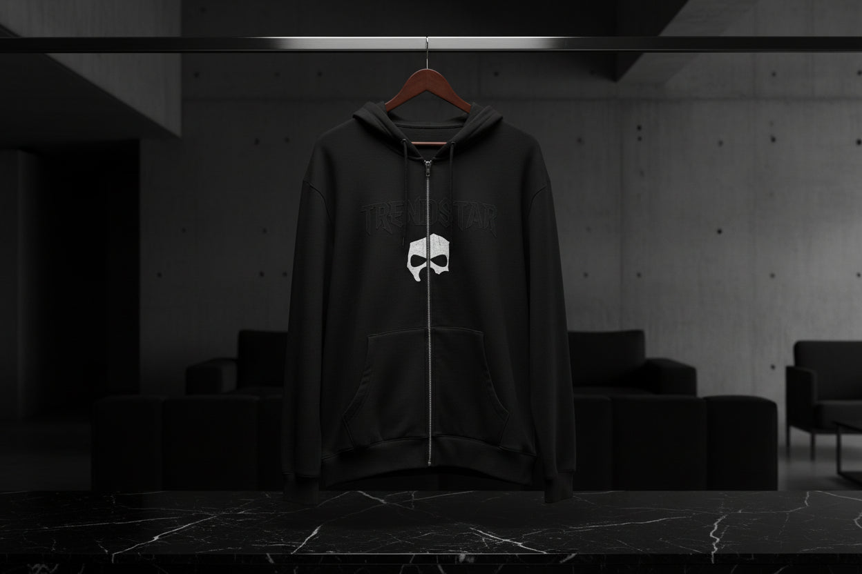 Skull Logo Zip Hoodie — Trendstar 1821 Streetwear
