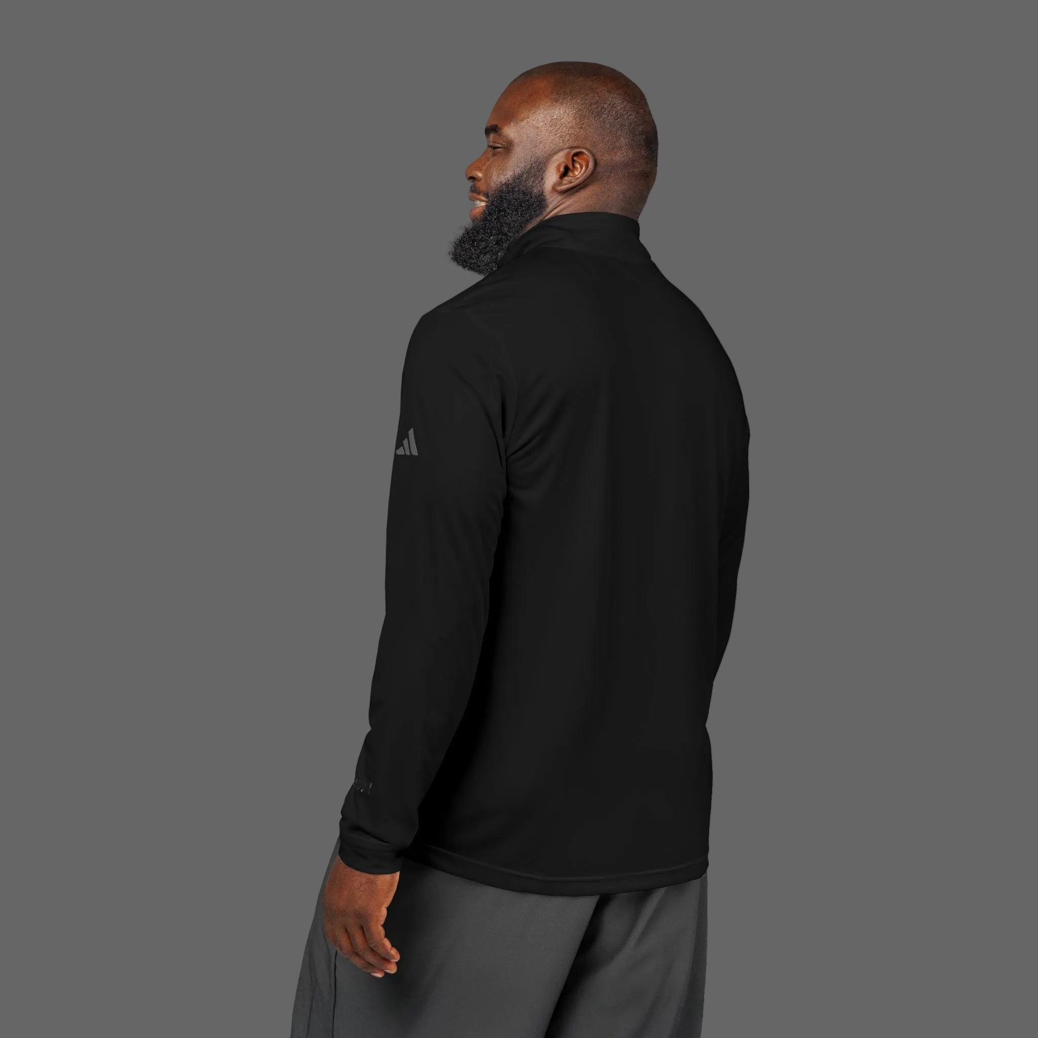 Embroidered adidas Quarter-Zip Pullover — Lightweight Performance Top