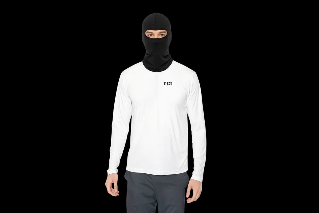 Minimalist '11821' Quarter-Zip Pullover — Subtle Diagonal Back Graphic